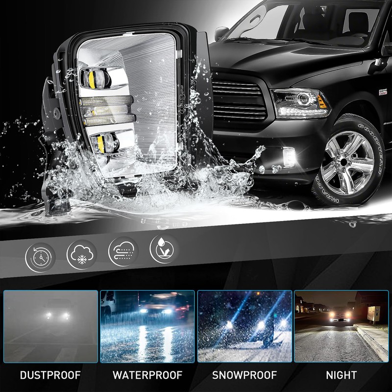 FICOLPO Led Fog Lights with Daytime Running Lights for 2013