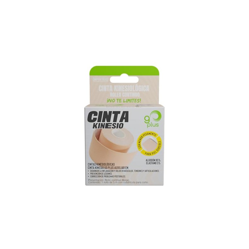 Cinta Kinesiológica Beige Piel Sensible 5m Continua Go Plus (6)