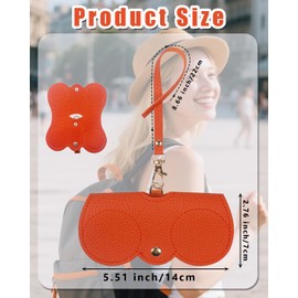 5 Pcs Fashion Sunglasses Case, Soft Leather Sunglasses Bag, Portable Slim Glasses Case, Travel Protective Cover for Glasses, with Clip for Women and Men