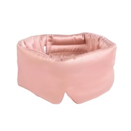 LOHAS Home Uthra-Large 100% Nature Silk Sleep Mask 3D Cover Double-Sided Mulberry Silk Blackout Eye Mask, Light Red