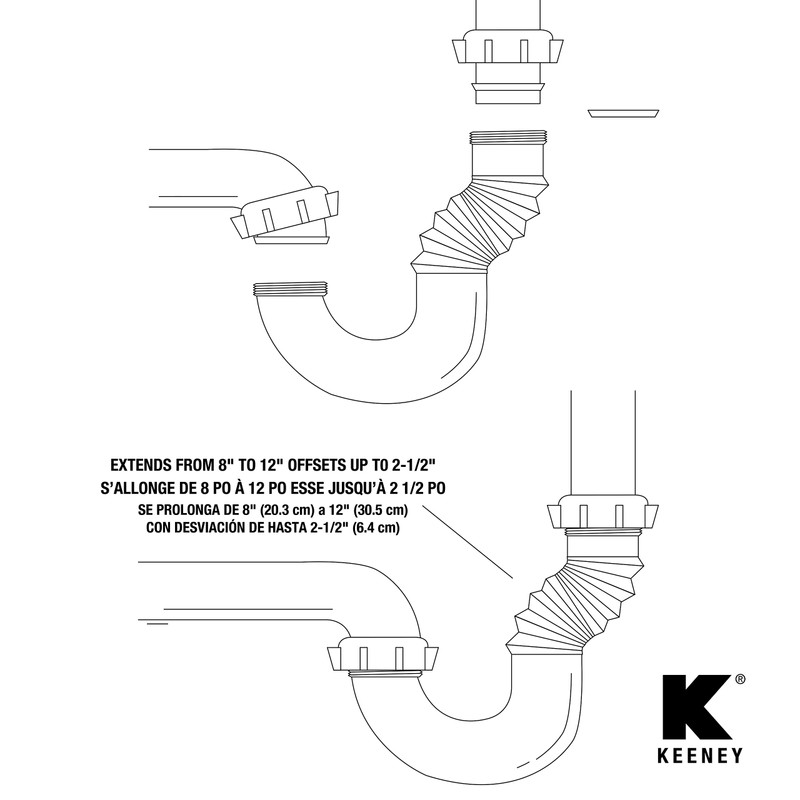 Keeney PP812-40 P Trap Flex and Fix OT, 1-1/4 x