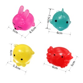 Aiyouwei 8-Piece Jumbo Glitter Mochi Squishy Toy Squishy Animals Stress Reliever Kids Party Favours