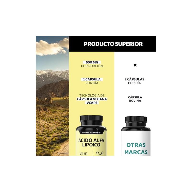 Beyond Vitamins Ácido Alfa Lipóico Ala 600mg Por Cápsula Potenciado