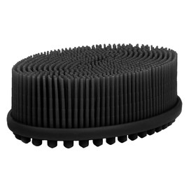 Silicone Body Scrubbers for use in Shower - Silicone Bath scrubbers for Women - Silicone Shower Scrubber for Body - Silicone Scrubber Body Exfoliator Scrubber for Skin - Mens Shower Scrubber (Black)