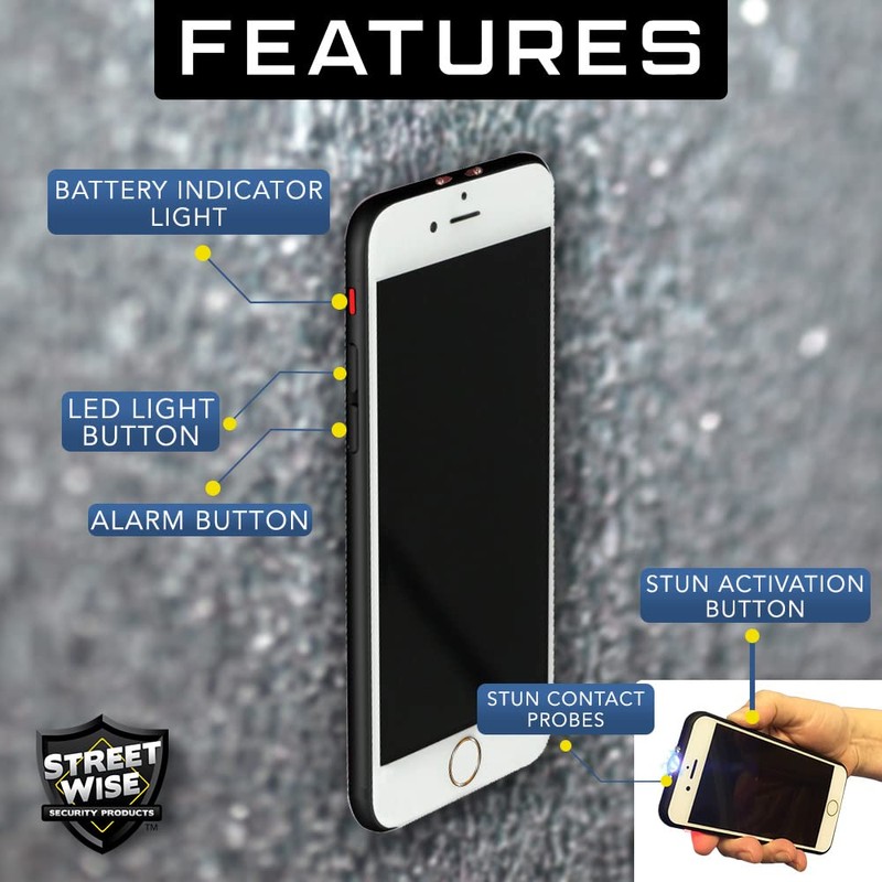 Streetwise High Voltage Cell Phone Stun Gun Flashlight with Loud
