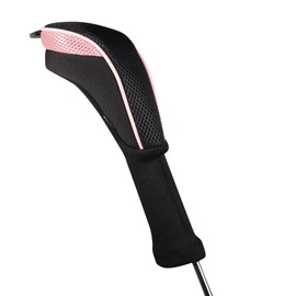 Andux 2 Pack Long Neck Golf Hybrid Club Head Covers Interchangeable No. Tag CTMT-01 (Pink)