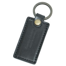 Prof Line Tochigi Leather, The World Proud of Japan, Middle Tag Key Chain Ring, Flat Ring, sumi