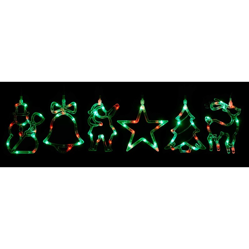 WeRChristmas Pre-Lit LED Christmas Characters Silhouette Light String - Red/Green