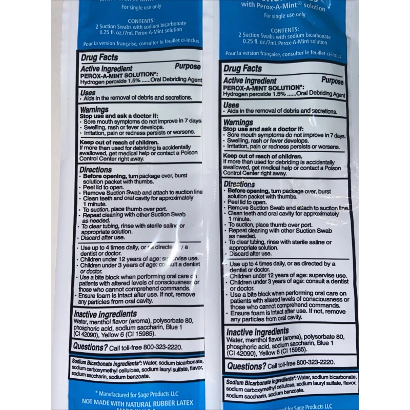 SAGE Toothette Oral Care Suction Swabs 5 Kits (10 total)