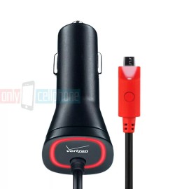 Verizon Original Verizon 25W Fast Car Charger MicroUSB w/LED Light for Galaxy S7/S6S4/S3