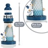 com-four® 2 x Decorative Wooden Lighthouses for Bathroom and Living