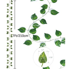 12 Pack 84ft Artificial Ivy Greenery Garland, Fake Vines Hanging Plants Backdrop for Room Bedroom Wall Decor, Green Leaves for Jungle Theme Party Wedding Decoration
