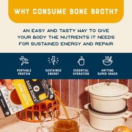 Bare Bones Organic Chicken Bone Broth | Pour w/Pasture-Raised Protein & Collagen for Cooking & Sipping | No Artificial Flavors Non-GMO Gluten & Dairy-Free Keto & Paleo Friendly | 16oz Carton | 8 Pack