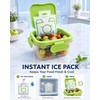 Snackle Box Container with Reusable Ice Pack, 27.1oz Grey+Yellow+Green