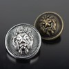Botones de metal antiguo, forma redonda, 5 piezas, mini accesorios