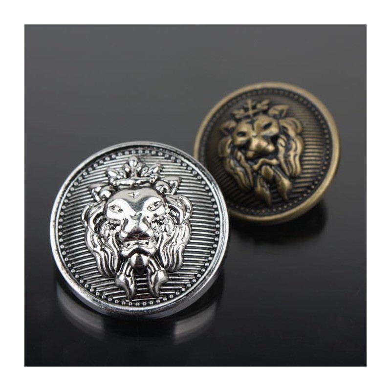Botones de metal antiguo, forma redonda, 5 piezas, mini accesorios