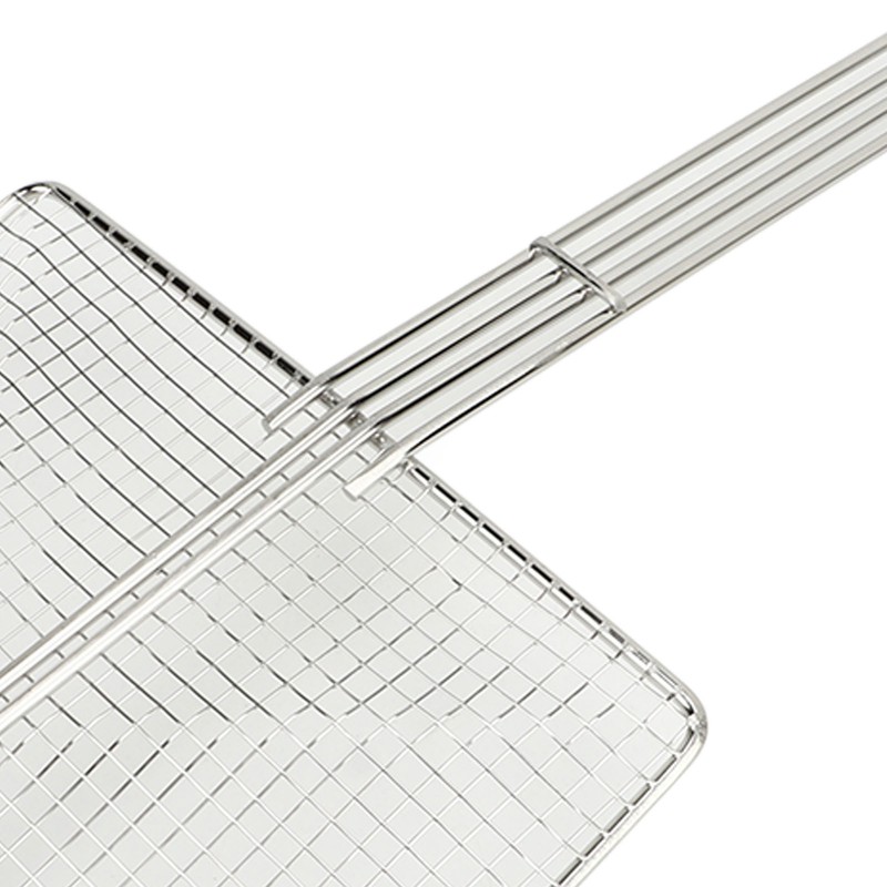 Stainless Steel Square Strainer Skimmer Ladle for Cooking Frying Kitchen