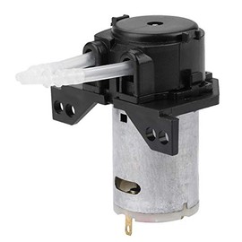 FTVOGUE Peristaltic Pump DC12 V / 24 V Dosing Pump DIY Peristaltic Hose Head for Aquarium Lab Chemical Analysis (Black 24 V 2 x 4)