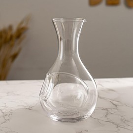 Urban Tokyo Japanese Cold Sake Wine Glass Decanter 12 fl oz Sake Bottle with Ice Cavity Pocket For Home or Restaurant Use (Clear Pocket Cavity)