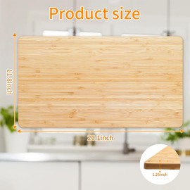 GWYXC Bamboo Cutting Board for Breville BOV900BSS Smart Oven Air Fryer Pro, 20.1" x 11.8" Toaster Oven Smart Oven Accessories With Heat-Resistant Non-Skid Silicone Feet for Countertop Convection Oven