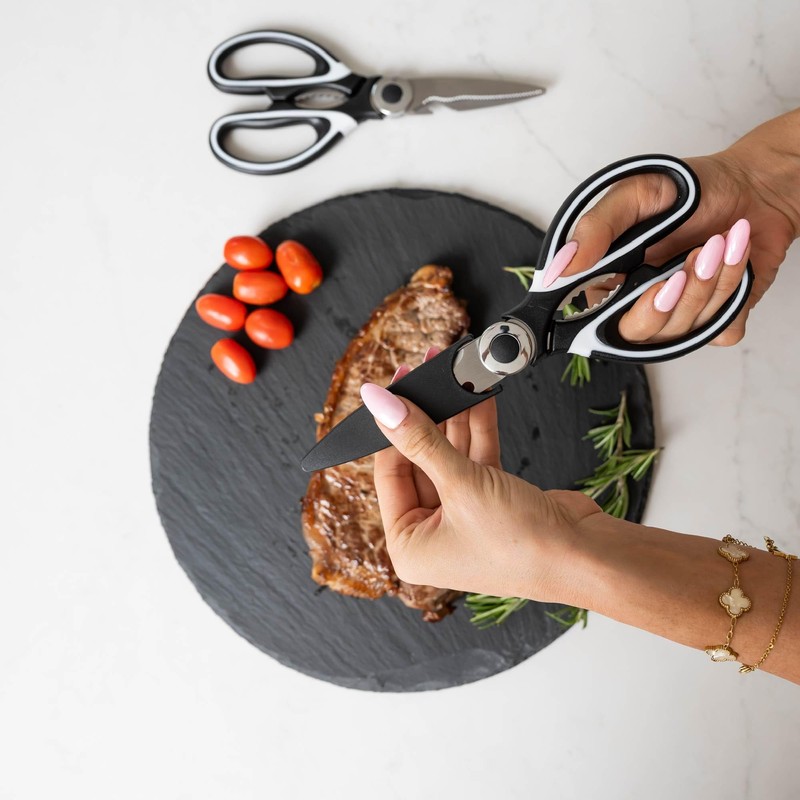 Heavy Duty Kitchen Shears with Knife and Scissor Sharpener Tool