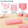 50 tubos de bálsamo labial vacíos de plástico rosa recargables
