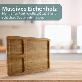 Waldmeister - Robust 2 in 1 Serving and Chopping Board Made of Solid Oak - Large Board - Breakfast Board - Bread Board - Serving Board - Kitchen Board - Perfect for Your Kitchen