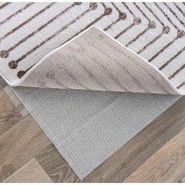 Rugshop Non Slip Rug Pad for Hardwood Floors, Tile Floors Thick Under Carpet Cushion Rug Pad 2' x 10' Cream