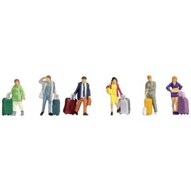Noch® Viaggiatori, Figure modellismo, per scartamento H0, Adulti in Piedi con Bagagli Perfetti per Scene della Stazione