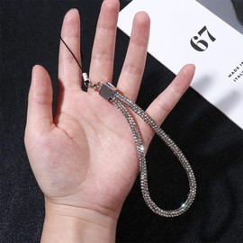 BWESOO Cellphone Chain Fashion Wrist Chain Rhinestone Mobile Phone Strap Pendant Short Charm Cell Phone Charms Anti-Lost Lanyard