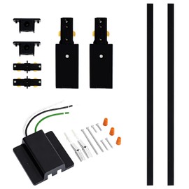 VANoopee 6.6FT H Track Lighting Rails Black, H Type Track Lighting Kit with Floating Canopy Connector, End Caps, Live End Feeds, I Connectors, Compatible with Single Circuit H Style Track System