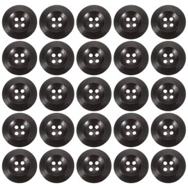 PATIKIL Wooden Buttons 10/9 Inch (28mm), 50 Pcs Wood Sewing Button 4 Holes Round Handmade Ornament Buttons for DIY Crafts Sewing Clothing Decoration Bag, Brown