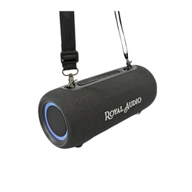 ROYAL AUDIO RAS02 Wireless Portable Speaker, IPX5 Loud Stereo Sound, Bassboom Technology, TWS Pairing, 7 Hrs Playtime with Lights for Home Outdoor (Black)