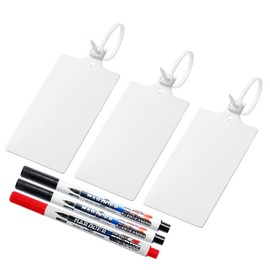 200Pcs Plastic Seals Shipping Label Tags, Writable Marker Big Sign Tie for Logistics, 255mm Total Length Self Locking Inventory Waterproof Tag Fastener with 3 Marker Pen (White)