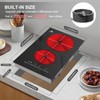 GRACEALL 12 Inch Electric Ceramic Cooktop, 2 Burner Radiant Stove