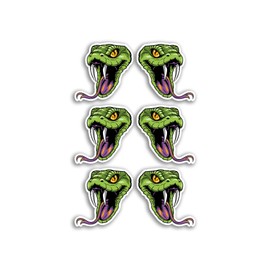 6 x 5cm Snake Vinyl Stickers - Green Viper Wild Animal Cartoon Luggage Men Women Boys Girls Design Small Decal Laptop Scrapbooking #29805