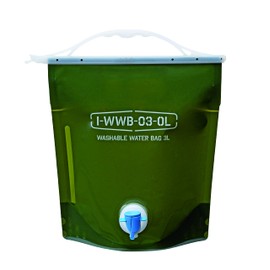 Iwatani Materials WWB-3OL Water Tank, Washable Water Bag, 1.8 gal (3 L), Olive Green, Includes Easy Pouring Spigot, Camping, Leisure, Disaster Prevention, Approx. 13.0 x 11.4 x 5.5 inches (33 x 29 x 14 cm)