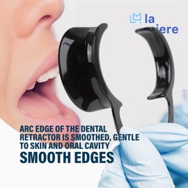 LA MIERE Dental Cheek Retractor C Shape Mouth Opener Size S,M,L, Pack of 3, Black