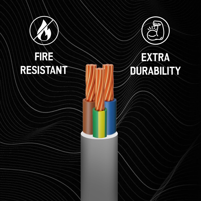 Primes DIY 3 Core Round White Flex Flexible Cable, stranded