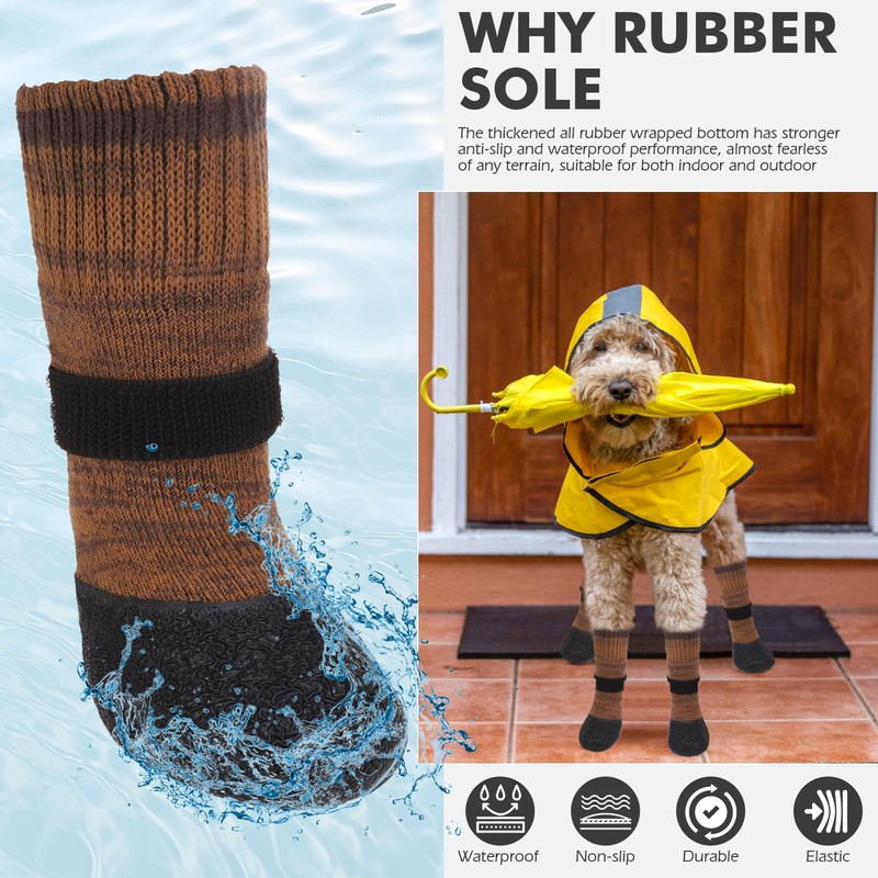 Mihachi Anti Slip Dog Socks, Dog Boots for Hardwood Floors