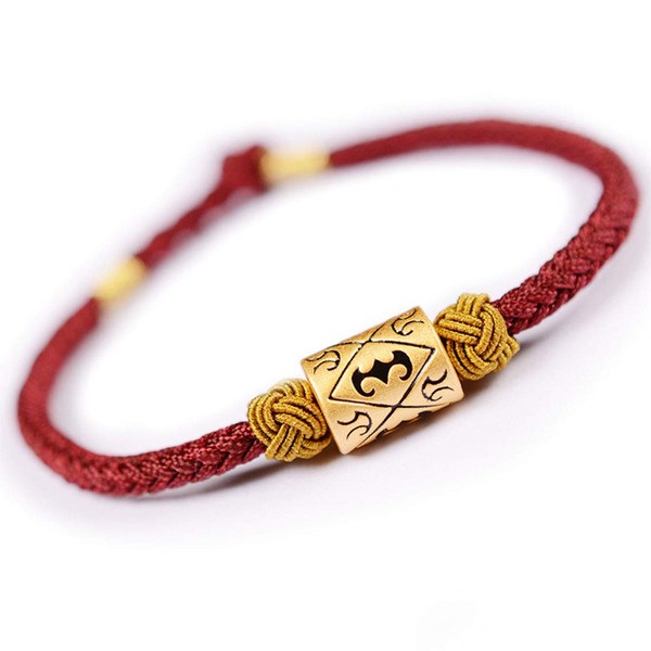 Women's Cord Bracelet, Gold, Burgundy, S999 Bracelet, Black, Black String