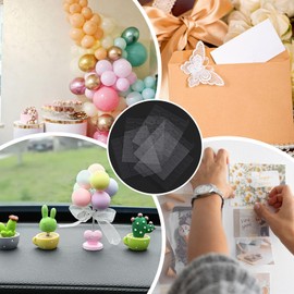 160 PCS Double Sided Adhesive Dots Sticky Tack Small Square Mounting Putty Clear Removable Sticky Adhesive Putty No Residue Waterproof No Trace Dots Tack for Poster Picture Festival Decoration