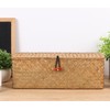 Moosky Wicker Shelf Baskets with Lid,Rectangular Seagrass Woven Storage Baskets