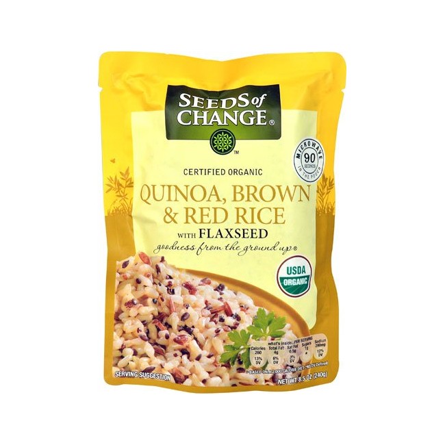Seeds of Change Organic Quinoa Brown & Red Rice with Flaxseed MICROWAVE POUCH -- 8.5 oz - 3PC