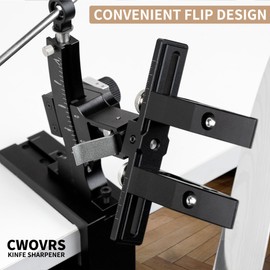 CWOVRS Guided Knife Sharpening System, CNC Aluminium, Precision Angle Knife Sharpener, Knife-Clip, 360° Flip Mechanism, 2 Sided Stone Clamp, 4 Diamond 2 Water Stone Kit for Chef, Kitchen Knives