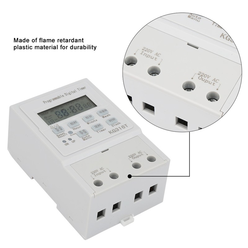 Mini AC 220V 1W 30A Digital Timer Switch Programmable Control