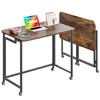 4NM 31.5" Mobile Small Rolling Computer Desk, Folding Laptop Cart