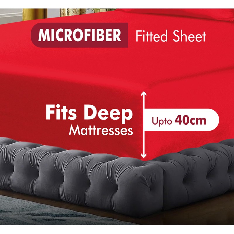 Fitted Sheet Extra Deep Pocket 16 inch (40cm) Bedding Soft