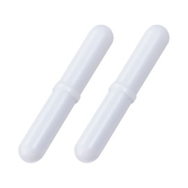 YOKIVE 2pcs Magnetic Stirring Sticks with PTFE Coated Ring Stirrers for Lab Liquid Solution Mixing Rotation White 50mm x 8mm
