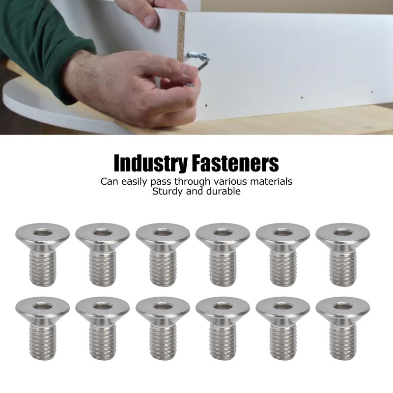 30pcs M10 Allen Socket Screws 10mm A2 Stainless Steel Countersunk